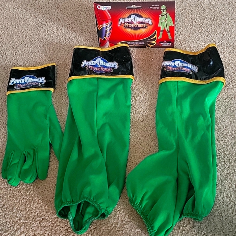 Power Rangers MYSTIC FORCE green Booties & Right Hand Glove  Kids costume Copy